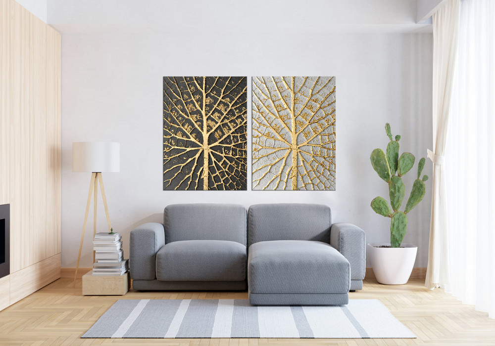 Модульна картина у вітальню/ спальню  Золоті гілки     TLV-2_102 Київ - фото 3