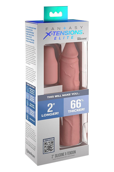 Насадка на пеніс Pipedream Fantasy X-tensions Elite бежева, 20.5 см Sex Aura Київ - фото 4