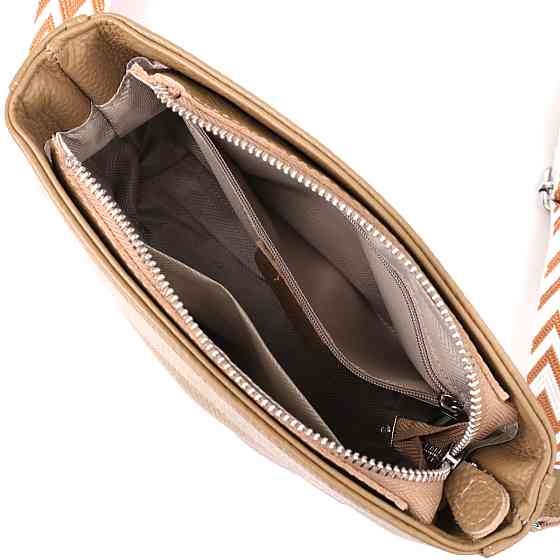 Женская кожаная сумка на плечо для повседневной носки Vintage 22912 Бежевый Киев