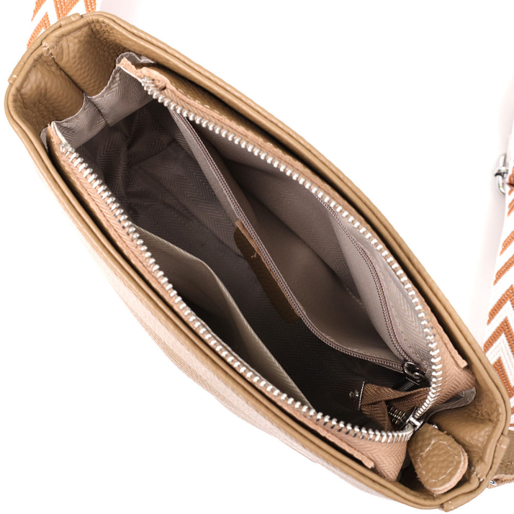 Женская кожаная сумка на плечо для повседневной носки Vintage 22912 Бежевый Киев - изображение 6