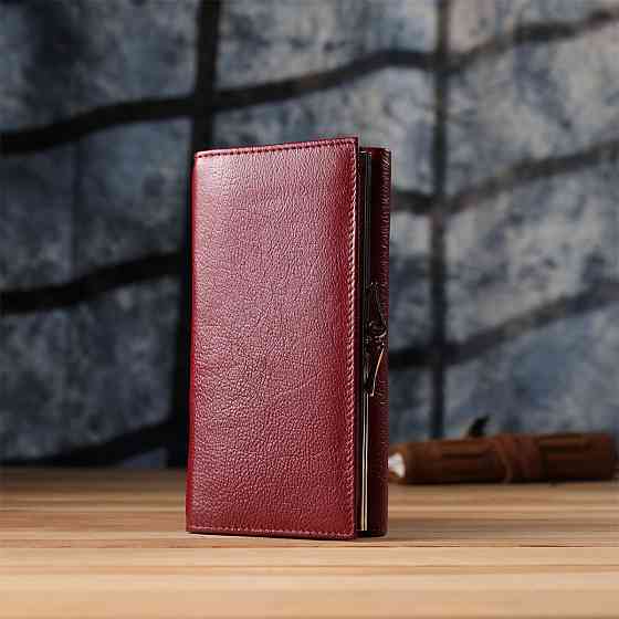 Модный женский кошелек на магнитах из натуральной кожи ST Leather 23113 Бордовый Киев