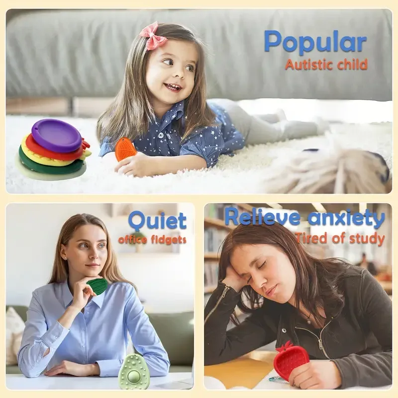 Сенсорні іграшки-камінці антистрес для заспокоєння – набір 6 шт Київ - фото 3