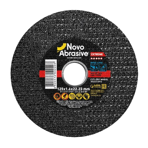Круг відрізний по металу d125мм*1,6*22,23мм 14A Extreme NovoAbrasive Житомир - фото 1