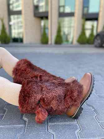 TopS Унти жіночі TopS руді натуральна шкіра з хутром висота 26см обхват 32-33см розмір 40 (АР-6 Коломыя