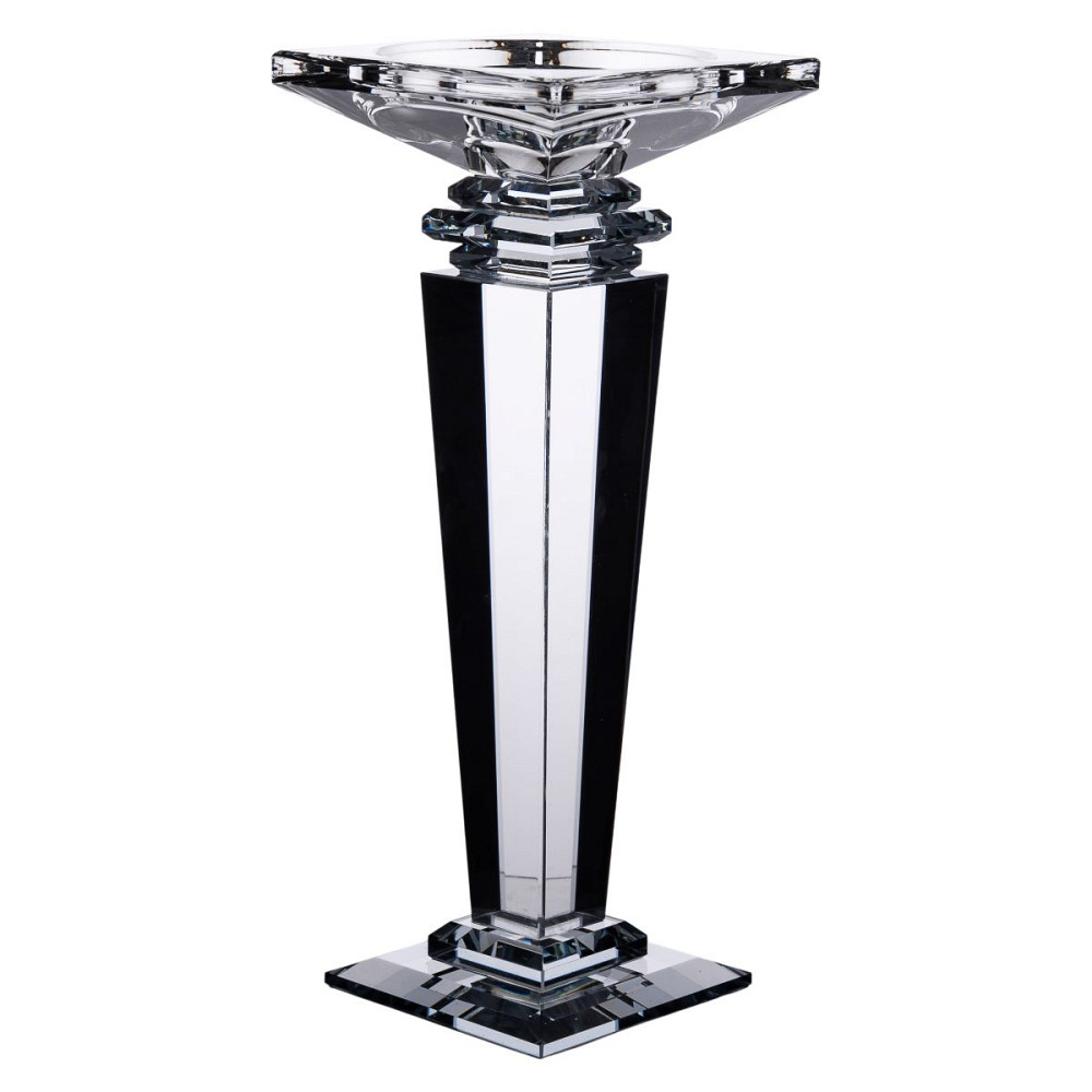 Yiwu Підсвічник скляний на високій ніжці 9.5×9.5×24 см декоративний прозорий HP-4-54L Коломия - фото 1