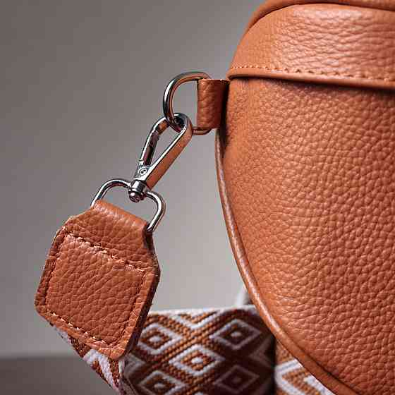 Стильна сумка жіноча через плече в класичному кольорі з натуральної шкіри Руда (Vintage) Київ