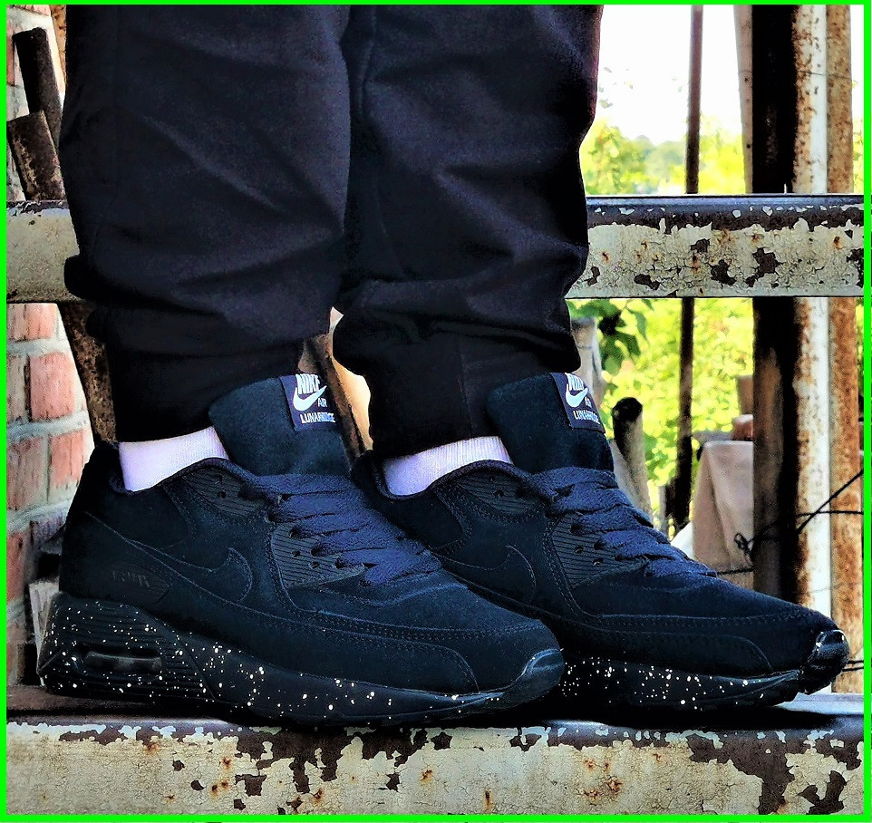 Чоловічі Кросівки Nike Air Max 90 Замшеві Сині Найк Шкіряні (розміри: 45) Дніпро - фото 2