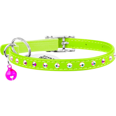 Ошейник для животных WAUDOG GLAMOUR с резинкой и стразами для кошек (салатовый) (32545) Винница - изображение 2