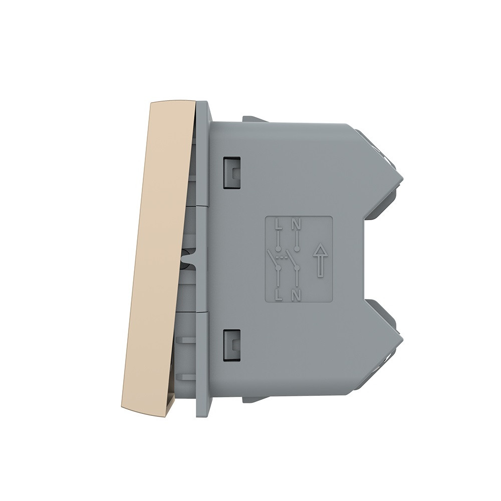 Перехресний (хрестовий) вимикач LIVOLO, 2-клавішний, золотий, модуль без рамки (VL-FCMM10A-1AP) Коломия - фото 4