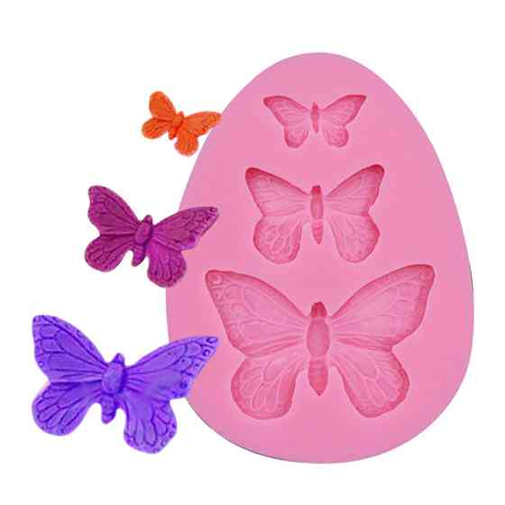 Кондитерський молд Метелики 73 на 57 мм рожевий Київ
