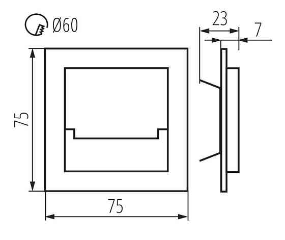 Врізний світильник для підсвічування сходів  12 V 3000к Чорний SABIK MINI LED B-WW Kanlux Одеса