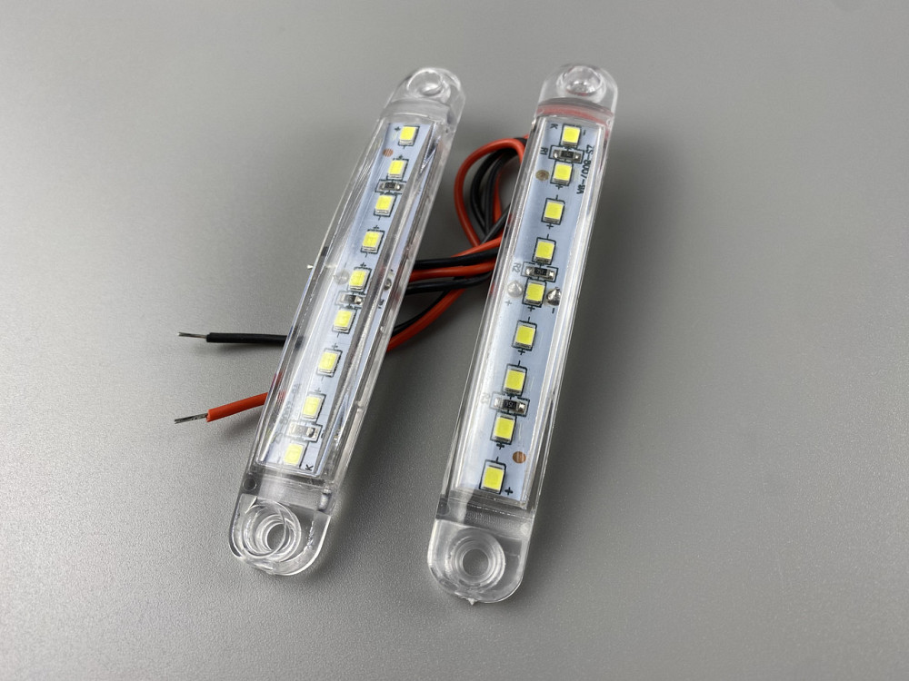 Ліхтар LED габаритний світлодіодний 24V IP67 9 led діодів SMD білий , оптична лінза + кріплення для авто Мукачево - фото 5