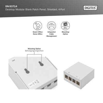 Патч-панель настільна, 4 порти, модульна Digitus (DN-93714) Вінниця - фото 2