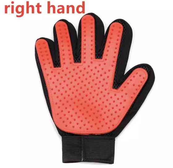 Перчатка расческа для животных, расческа для грумингу, красная, на правую руку - размер 22*15см Киев