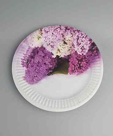 Паперова тарілка з малюнком 18 см "No 7" Сирінь 10 шт (1 пачка) Харків