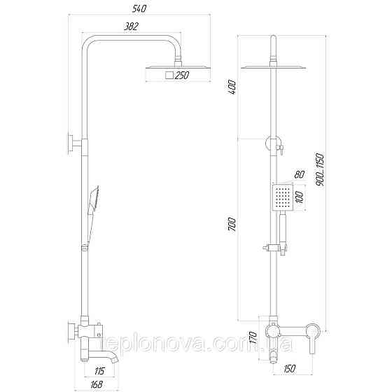 Душевая система Globus Lux ALPEN SBT1-SQ-02-304 Черновцы