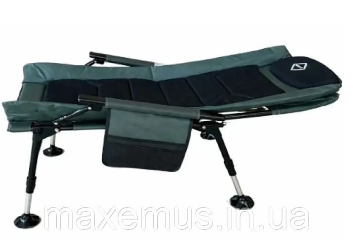 Рыбацкое кресло-шезлонг B22 раскладное с небольшим карманом стул для рыбалки и отдыха темно-зеленое Мостиська - фото 3