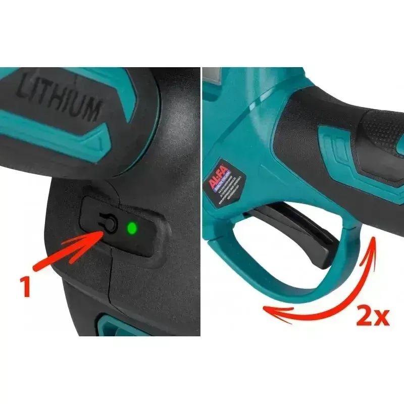 Секатор садовий акумуляторний ALFA ALCPS45-21 – 21V, 2.0Ah, зріз 30 мм, у кейсі Львів - фото 4