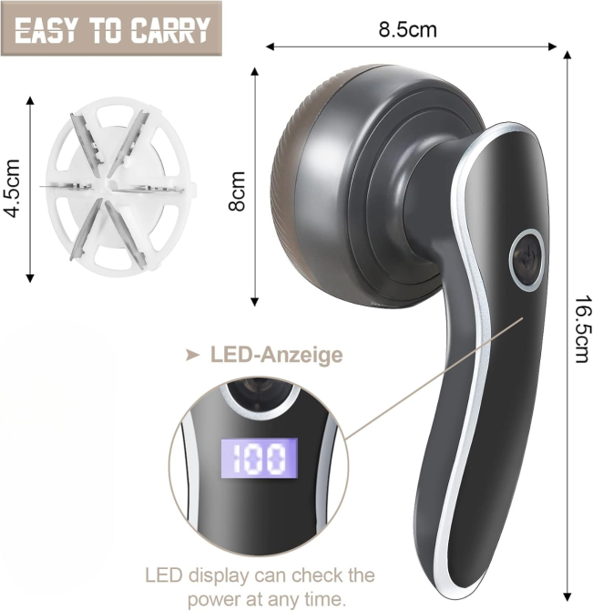 Электрический ремувер катышков GUBOOM, перезаряжаемый триммер для ткани с LED-дисплеем, для одежды и мебели Киев - изображение 2