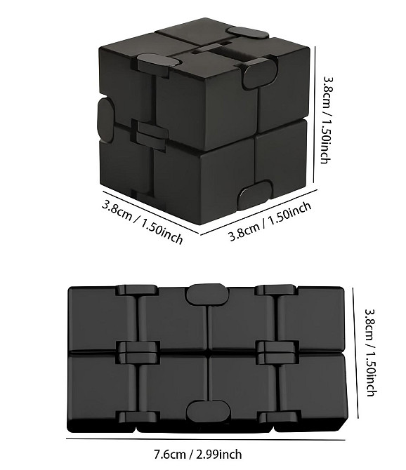 Бесконечный кубик RESTEQ, антистресс Infinity Cube 38 мм. Игрушка-антистресс из алюминиевого сплава Киев - изображение 7