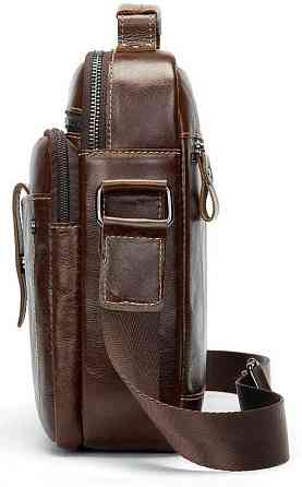 Сумка мужская гладкая Vintage 14700 Коричневая Киев