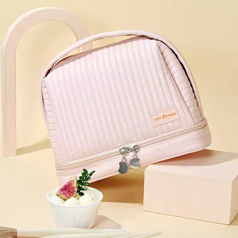 Косметичка для приладдя зі штучної шкіри для макіяжу, рожева Кам'янець-Подільський - фото 1