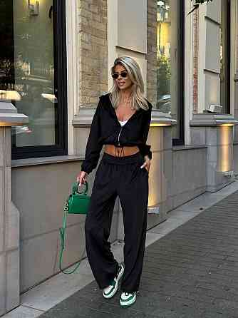 Жіночий велюровий костюм із плюш велюру Чорний 42/46 Харків