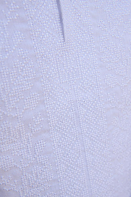 Вышиванка для мальчиков с длинным рукавом, льняная, белая топ Киев - изображение 4