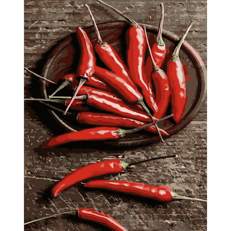 Набір для розпису по номерах Перець чилі Strateg розміром 40х50 см (DY393), шт Киев - изображение 1