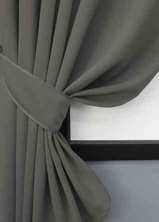 Комплект штор коротких VR-Textil Блекаут Midnight № 1228ш Сірий 140х170 см 2 шт (35-0158) Київ