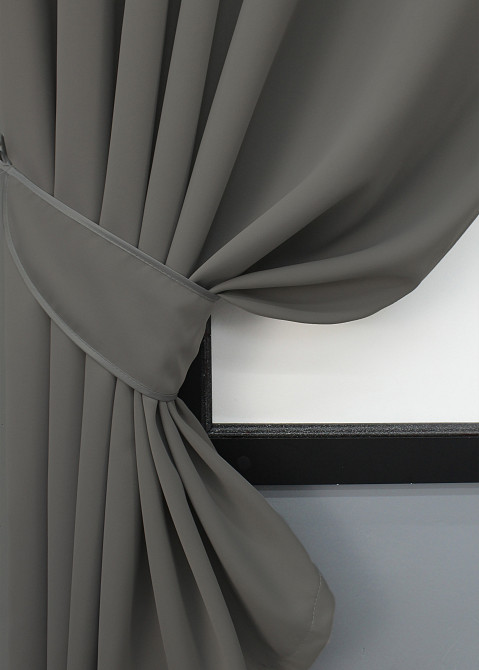 Комплект штор коротких VR-Textil Блекаут Midnight № 1228ш Сірий 140х170 см 2 шт (35-0158) Київ - фото 3