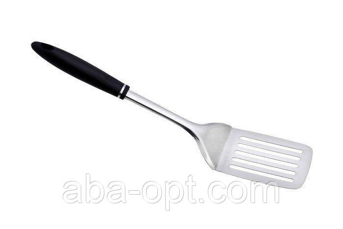Лопатка із нержавіючої сталі з пластиковою ручкою перфорована L 34 см (шт) Одеса - фото 1