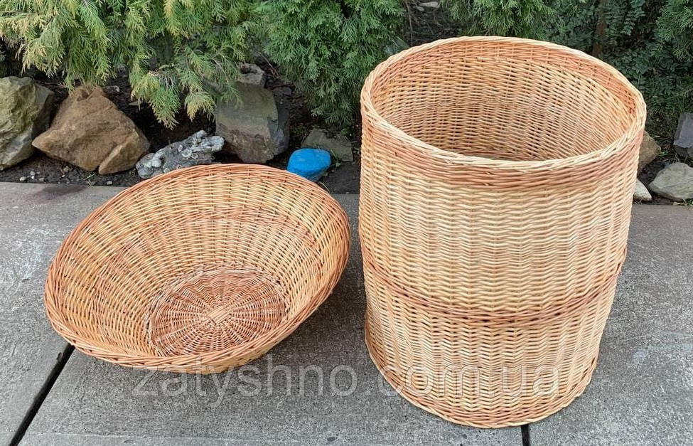 Корзина высокая с крышкой-корзинкой плетеная Киев - изображение 5