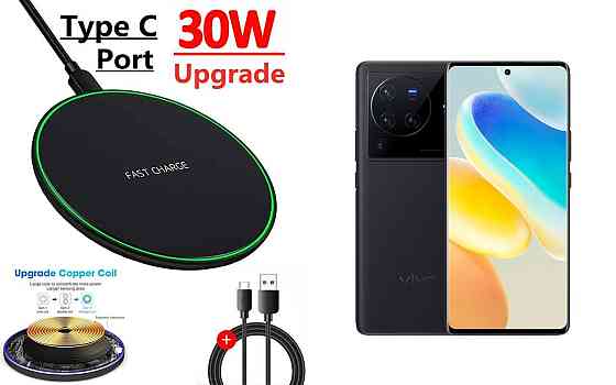 Бездротовий зарядний пристрій Copper до 30W для Samsung Galaxy Note 10, Galaxy Note 10+, USB-C, LED Київ