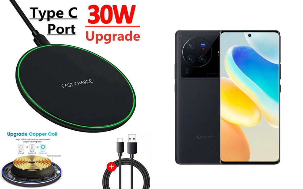 Беспроводное зарядное устройство Copper до 30W для Samsung Galaxy Note 10, Galaxy Note 10+, USB-C, LED Киев - изображение 1