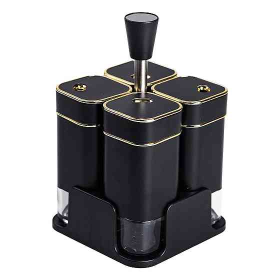 Набір для спецій на підставці, 4 предмети, чорний Київ