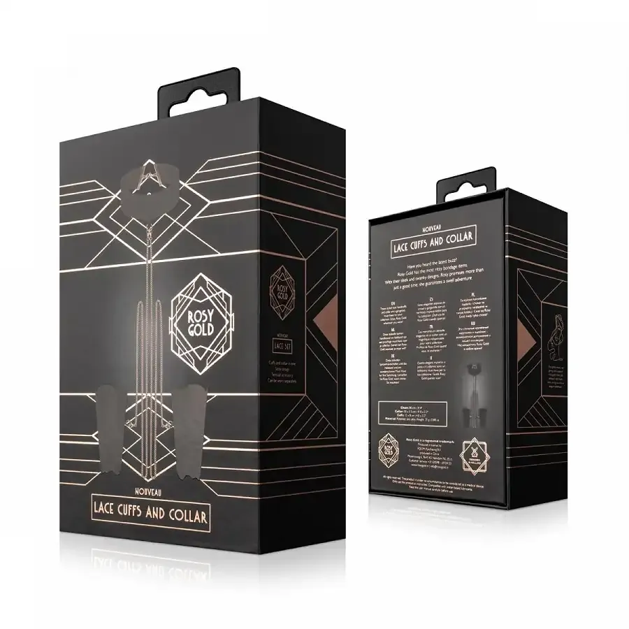 Мереживні наручники та комір Rosy Gold - Lace Cuffs and Collar - Black Львов - изображение 7