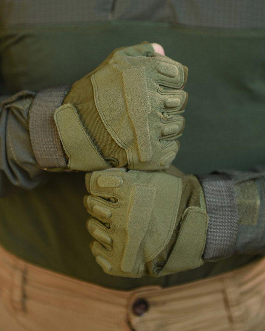 Рукавички тактичні безпалі E302 Sand olive ВТ6001 Одесса - изображение 2