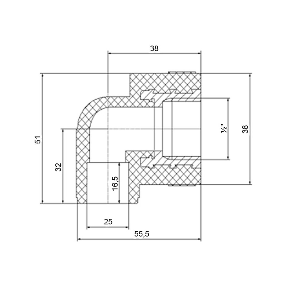 Куточок PPR Blue Ocean 25х1/2", 90° ВР Київ - фото 2