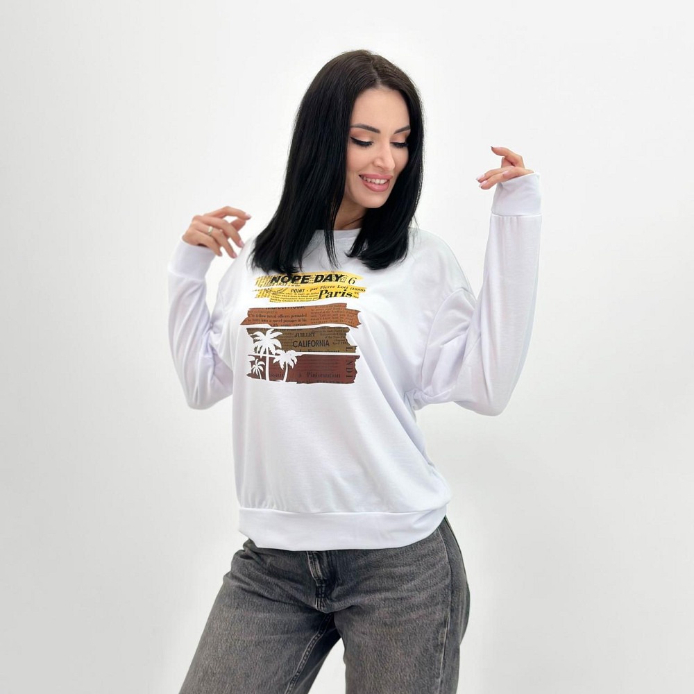 Демисезонный женский свитшот с принтом 