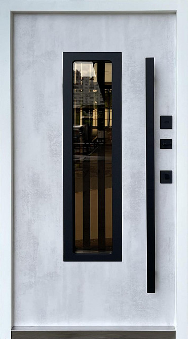 Двері вуличні Форт-М комплектація "ТЕРМО" модель Термо Дельта ТЕРМОРОЗРИВ Бетон антрацит/Бетон сніжний Київ - фото 2