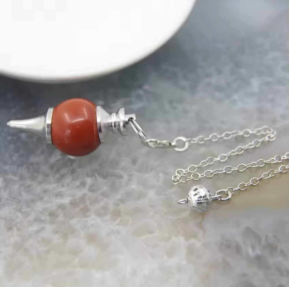 Кулон маятник з натурального каменю червона яшма, підвіска для балансування чакр з червоної яшми, ма Київ - фото 2