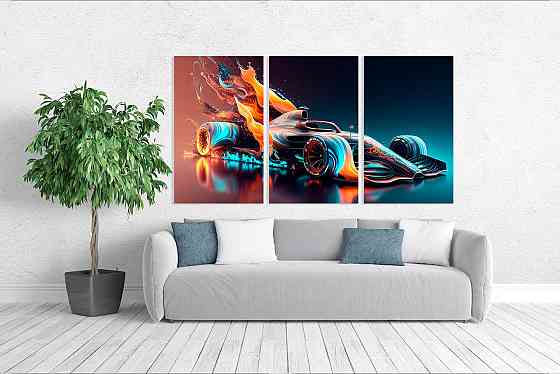 Модульна картина у вітальню/ спальню  Машина     ART-121_3A Київ