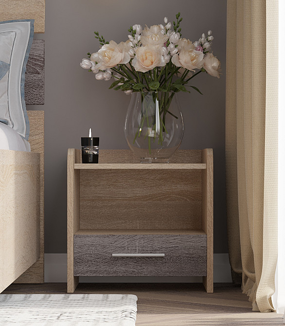 Тумба прикроватная Эверест Т-1 40х40х40 сонома + трюфель (DTM-2079) Львов - изображение 2