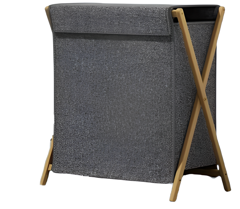 Корзина с крышкой для белья складная с крышкой, размер L, серая Каменец-Подольский - изображение 1