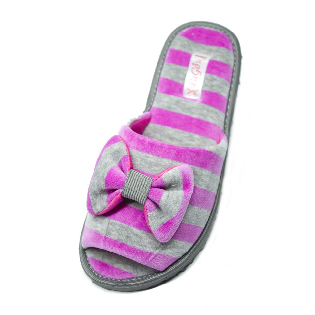 Тапочки жіночі PaGo велюрові "Смугастики" Одеса - фото 4