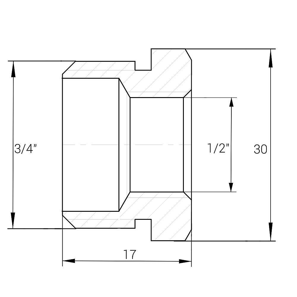 Футорка 3/4″х1/2″ЗВ нікельована NF433S OPTIMUM Киев - изображение 3
