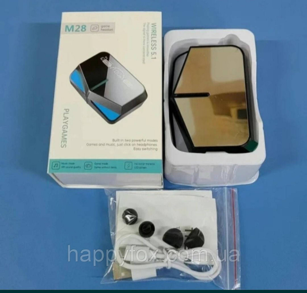 Бездротові навушники TWS M28 для прослуховування музики з Power Bank Львів - фото 2