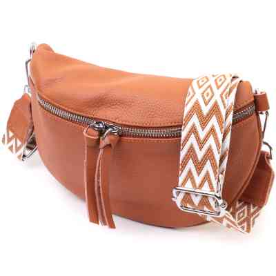 Сумка Vintage Кожаная женская через плечо с мини кошельком Рыжая (22665) Винница