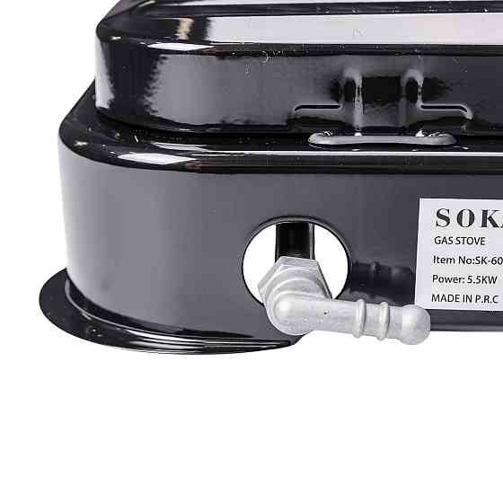 Настольная газовая плита на 3 конфорки Sokany 5.5 кВт Черная Lugi SK-6003B Киев